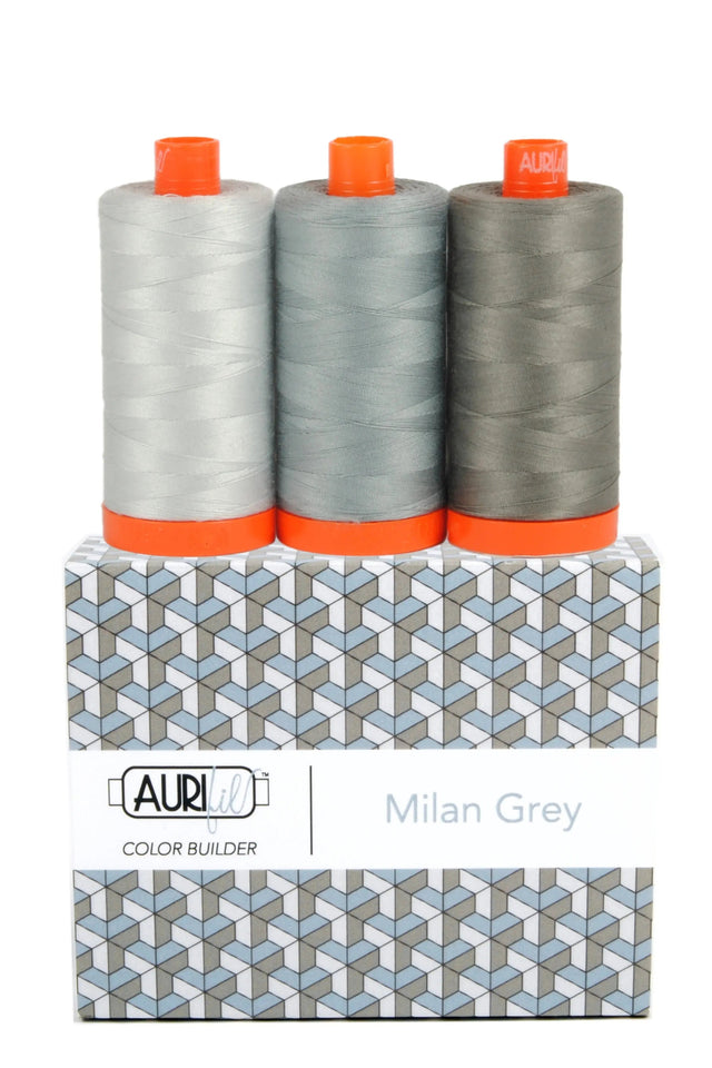 Cotton Thread Color Builder 50wt 3pc Set Milan Grey