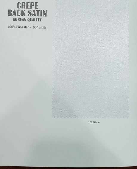Crepe Back Satin Korea Quality Polyester Fabric - Textured Crepe Satin, 58/60" Width, Yards & Bolts