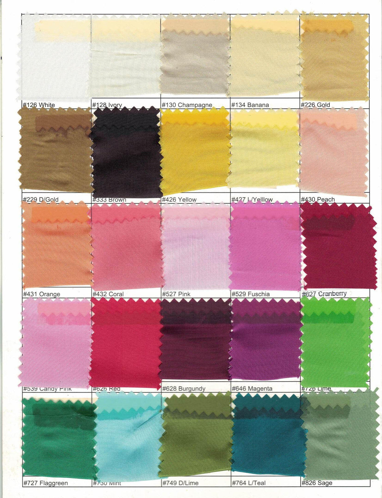 Polyester Silky Habotai Lining Polyester Fabric - Solid, 58" Wide (Sample Swatch)
