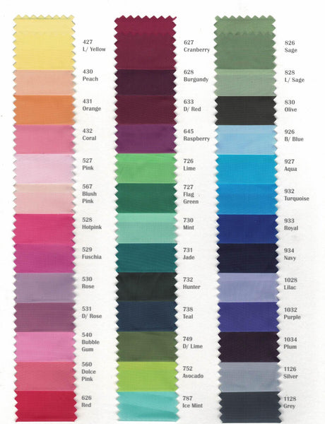 Polyester Lining Fabric - 100 Percent Polyester, Solid, 58/60" Width (Continuous Yards)
