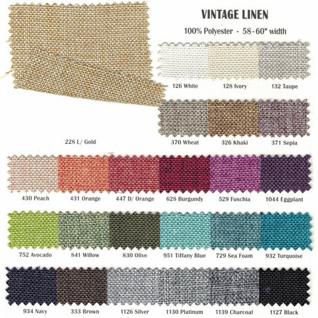 Vintage Linen Polyester Fabric - Faux Burlap, Rustic Natural Look, 58/60" Width (1 Yard)
