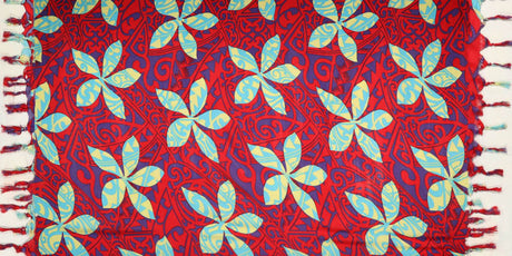 Rayon Sarong with Fringes Tiare Floral
