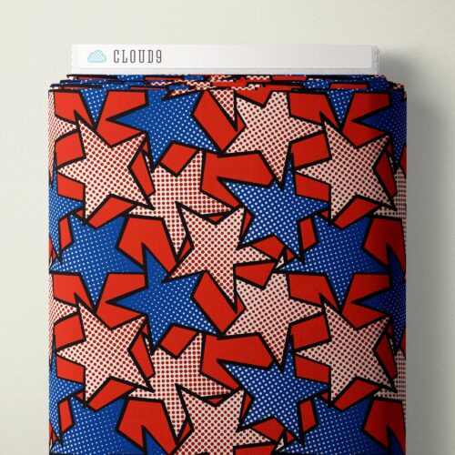 Cotton Print Comicbook Stars Pop Stars Fabric 44/45"