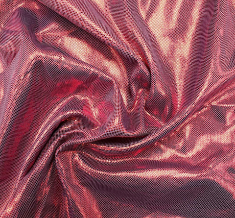 Computer Foil Polyester Fabric - Lilac/Red, 44/45" Width