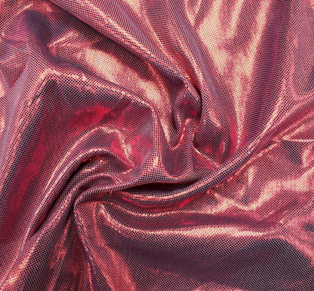 Computer Foil Polyester Fabric - Lilac/Red, 44/45" Width