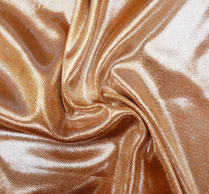 Computer Foil 100 Percent Polyester Fabric - Orange/Silver, 44/45" Width