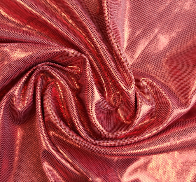 Computer Foil 100 Percent Polyester Fabric - Pink/Red, 44/45" Width