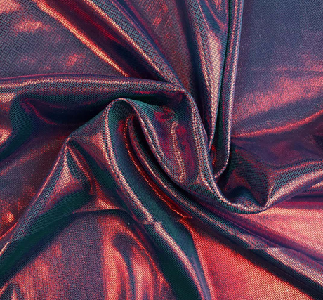 Computer Foil Polyester Fabric - Royal/Red Foil, 44/45" Width