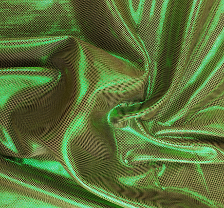 Computer Foil Polyester Fabric - Taupe/Green, 44/45" Width