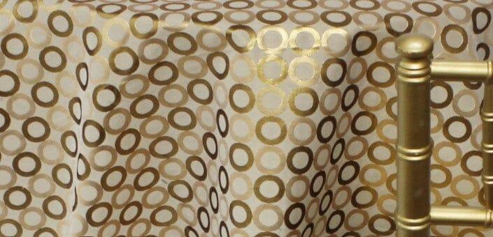 Contempo Jacquard 100 Percent Polyester Fabric - Metallic Circle Pattern, 58/60" Width, Gold, Silver (1 Yard)