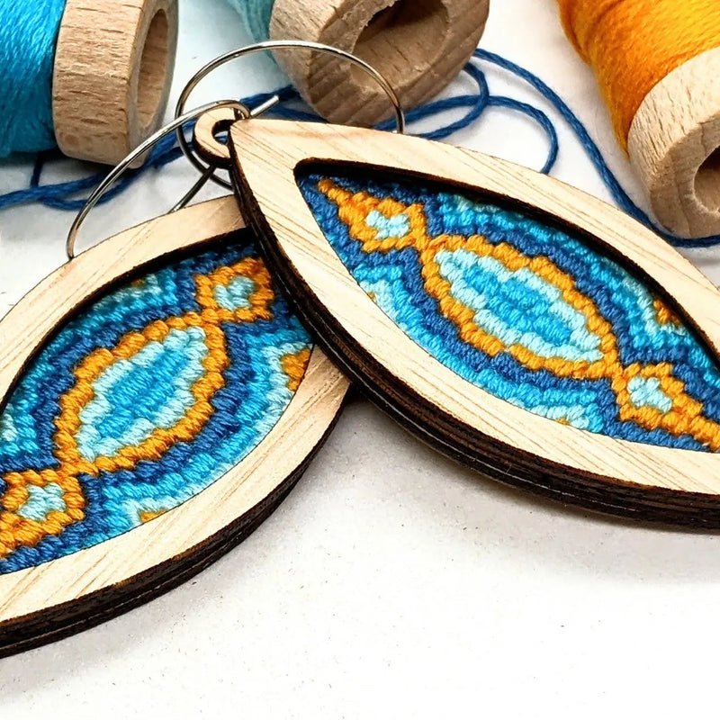 Bargello Embroidery Eucalypt Earrings Kit