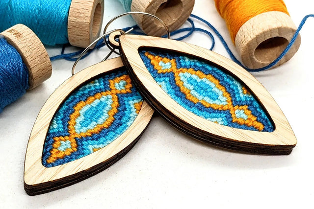 Bargello Embroidery Eucalypt Earrings Kit