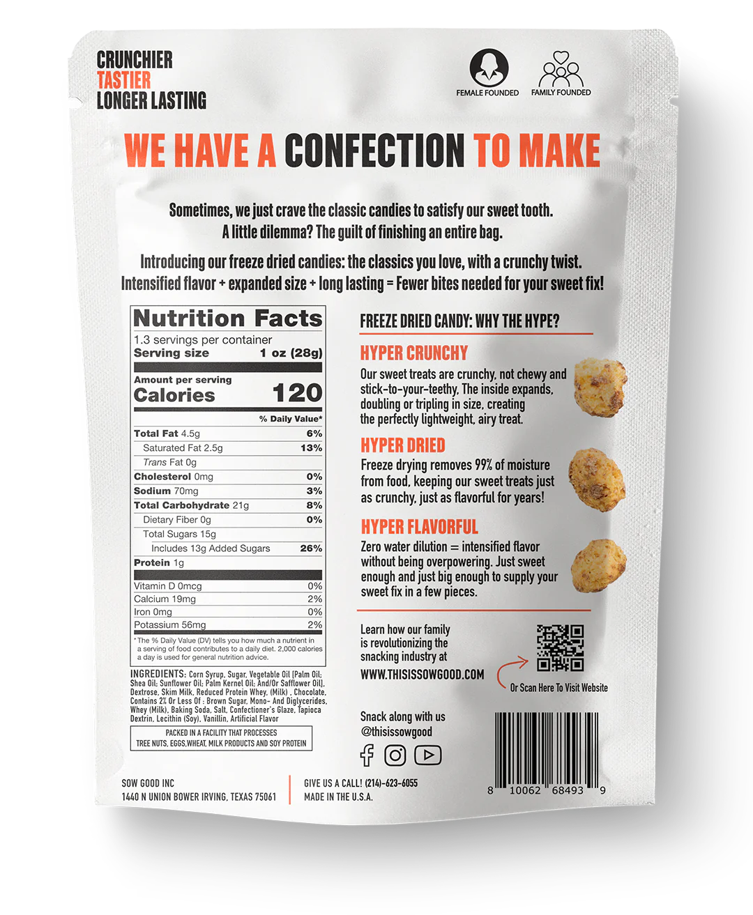Sow Good Candy FREEZE DRIED cookie dough COOKIE BOMBS