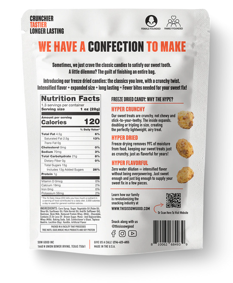 Sow Good Candy FREEZE DRIED cookie dough COOKIE BOMBS