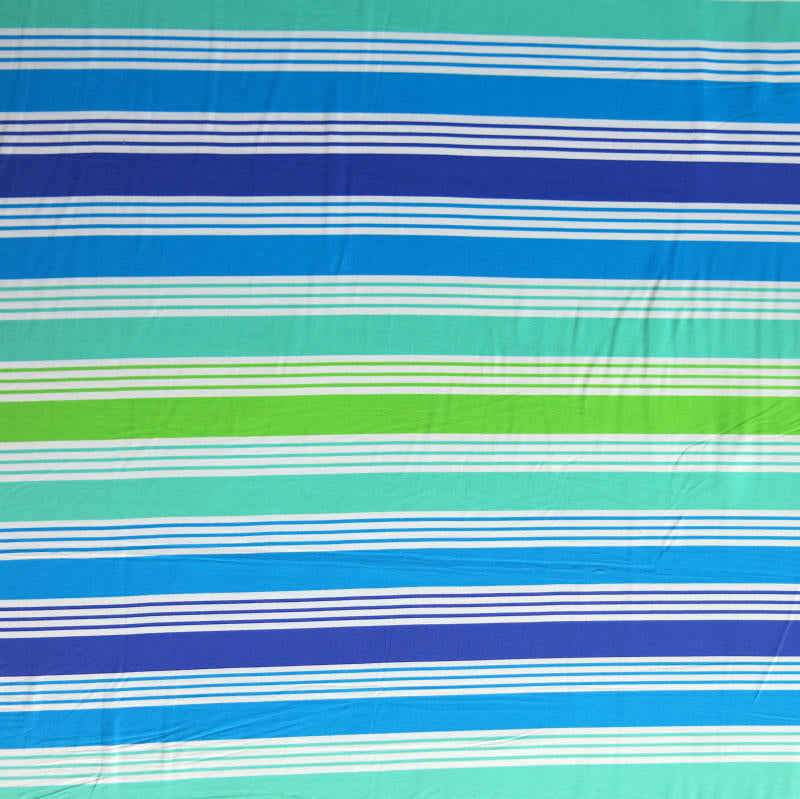 Swim Knit Nylon Spandex Cool Cabana Stripe