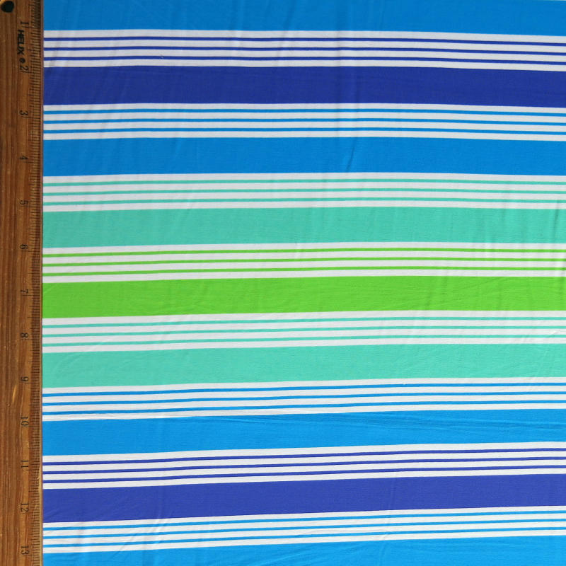 Swim Knit Nylon Spandex Cool Cabana Stripe