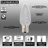 C9 Platinum Elite LED SMD Bulbs – 25 Pack Faceted Cool White Commercial Grade Retrofit Holiday Lights