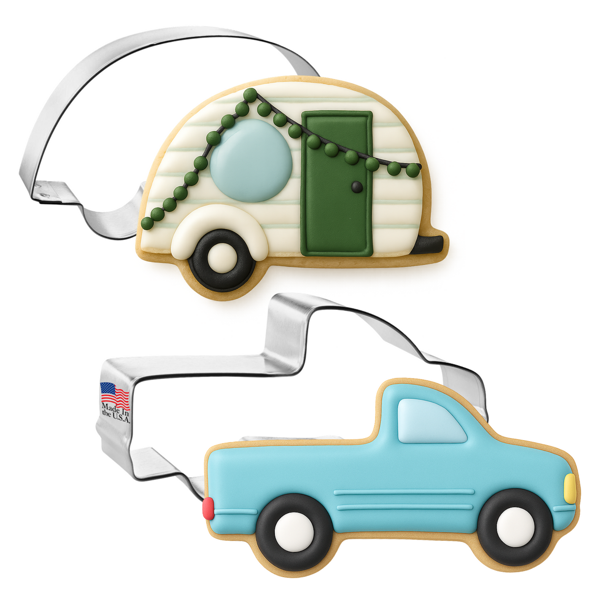 Lets Go Camping! Cookie Cutter 2 Piece Set HS0422 - Foose Cookie Cutters - US Tin Plated Steel