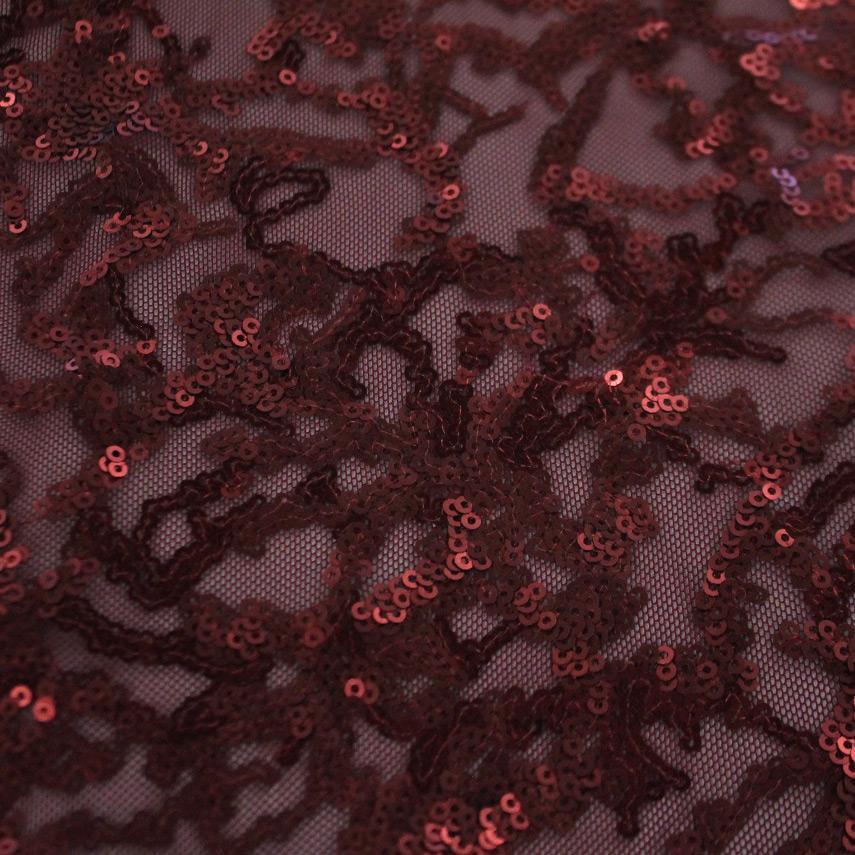 Stretch Mesh Sequin Fabric Coral Reef