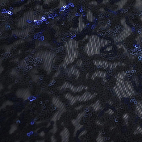 Coral Reef Stretch Mesh Sequin Fabric - Embroidered Stretch Mesh Sequin, 2-Way Stretch, 58/60" Cut Width, 48/50" Usable Width (1 Yard)