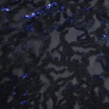 Coral Reef Stretch Mesh Sequin Fabric - Embroidered Stretch Mesh Sequin, 58/60" Cut Width, 48/50" Usable Width, 189 GSM (1 Yard)
