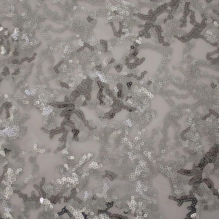 Stretch Mesh Sequin Fabric Coral Reef