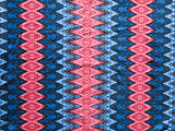 Swim Knit Coral and Navy Vertical Zig Zag 20" Remnant