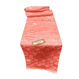 Jacquard Satin Roses Runner Satin Fabric - Ecru Rose Motif, 14" Wide x 120" Long (1 Runner)