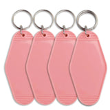 Retro Motel Keychain with Silver Ring - Coral Pink (4 per Set)