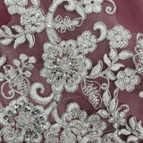 Beaded Corded Lace Trim 11" Polyester Net Mesh