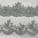 Embroidered Floral Beaded Lace Trim