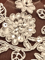 Embroidered Floral Beaded Lace Trim