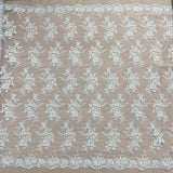 Corded Floral Lace Fabric - Scalloped Edges, 53" Width (1 Yard)