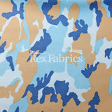 Conflict Camo Polyester Spandex Fabric - Purple/Grey/Blue/Green Camo Print, 58/60" Width, 4-Way Stretch (1 Yard)