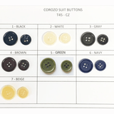 Corozo Suit Buttons - Corozo Fabric, Beige, Black, Brown, Green, Grey, Navy, White, Ligne 24, Ligne 32