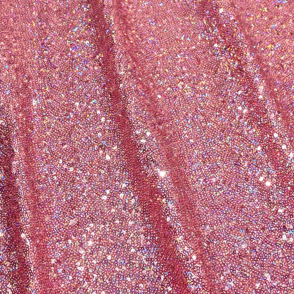 Cosmic GLOW Nylon Spandex Sequin Fabric - Embroidered Holographic Micro Sequins, 51/52" Width (1 Yard)