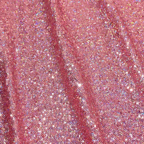 Cosmic GLOW Nylon Spandex Sequin Fabric - Embroidered Holographic Micro Sequins, 51/52" Width, 4-Way Stretch (1 Yard)
