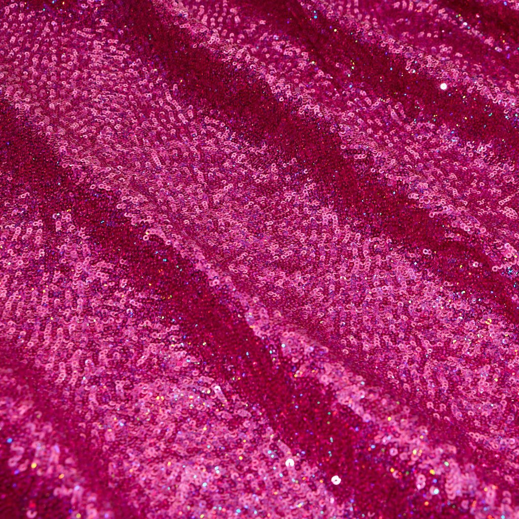 Cosmic GLOW Nylon Spandex Sequin Fabric - Embroidered Holographic Micro Sequins, 51/52" Width, 4-Way Stretch (1 Yard)