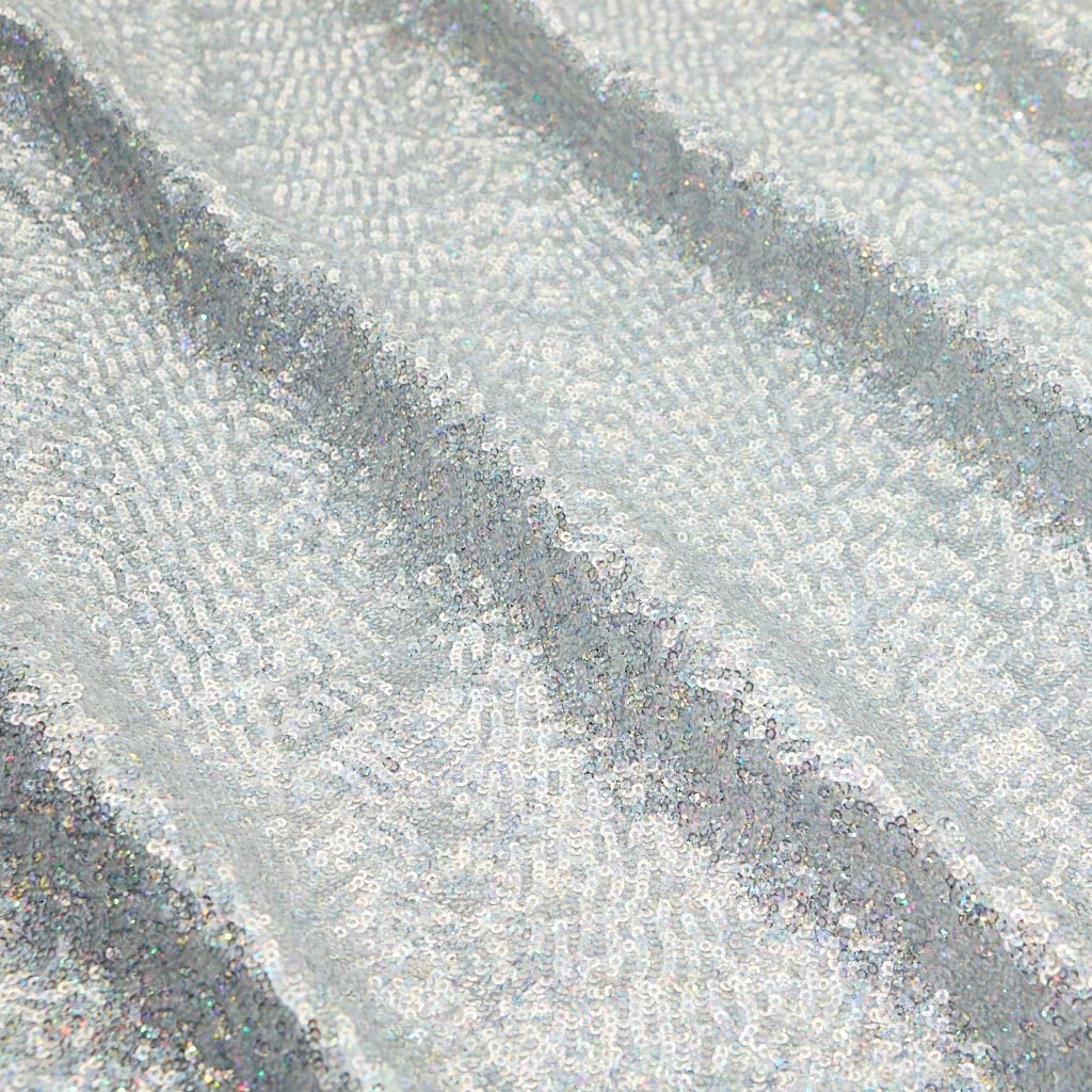 Cosmic GLOW Nylon Spandex Sequin Fabric - Embroidered Holographic Micro Sequins, 51/52" Width (1 Yard)