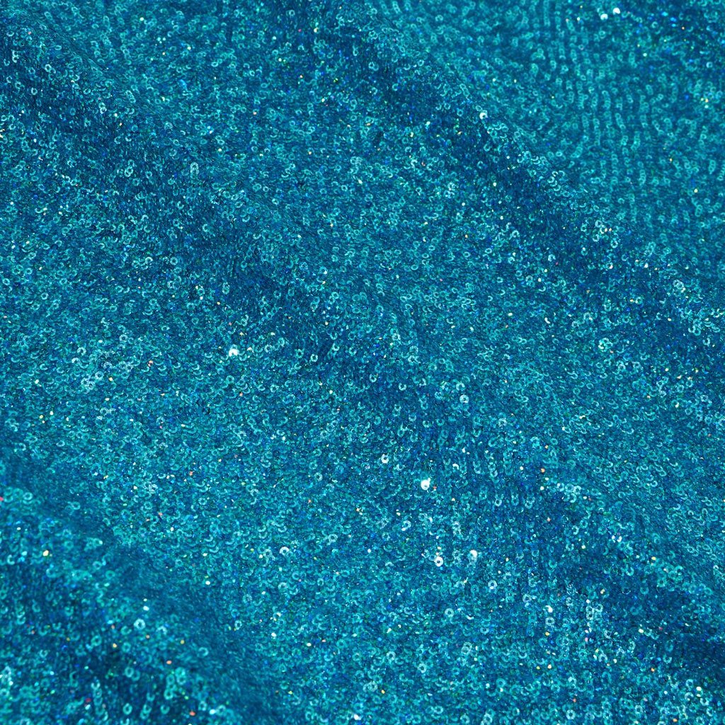 Cosmic GLOW Nylon Spandex Sequin Fabric - Embroidered Holographic Micro Sequins, 51/52" Width, 4-Way Stretch (1 Yard)