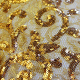 Cottage Garden Stretch Lace Sequin Fabric - Coral, Pink, Lilac, Periwinkle, Navy, Black, Gold, 58/60" Width (1 Yard)