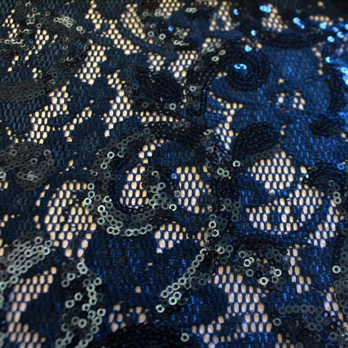Stretch Lace Sequin Floral Fabric