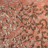 Cottage Garden Stretch Lace Sequin Fabric - Coral, Pink, Lilac, Periwinkle, Navy, Black, Gold, 58/60" Width (1 Yard)