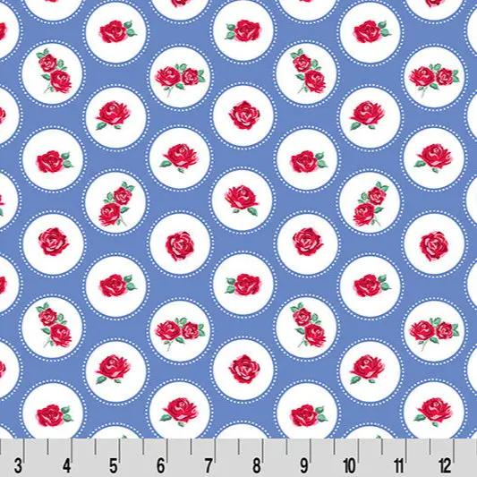 Quilting Cuddle Fabric Cottage Rose Lane Brighton Blue Bonnet