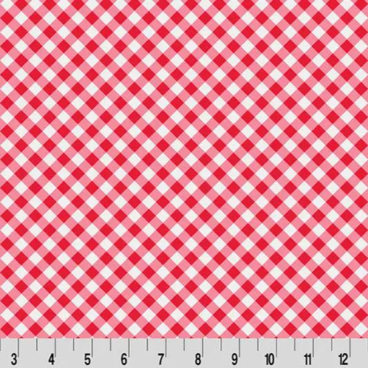 Quilting Cuddle Gingham Candy Apple Fabric