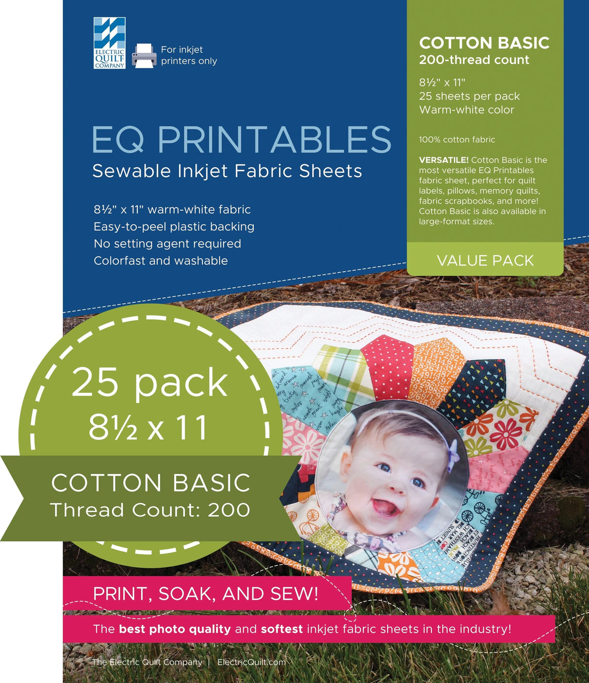 Cotton Printable Fabric Sheets 25 Sheets