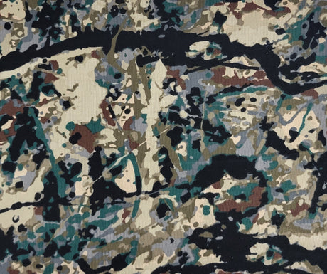 Rib Knit Cotton Spandex Camouflage Print