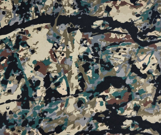 Rib Knit Cotton Spandex Camouflage Print