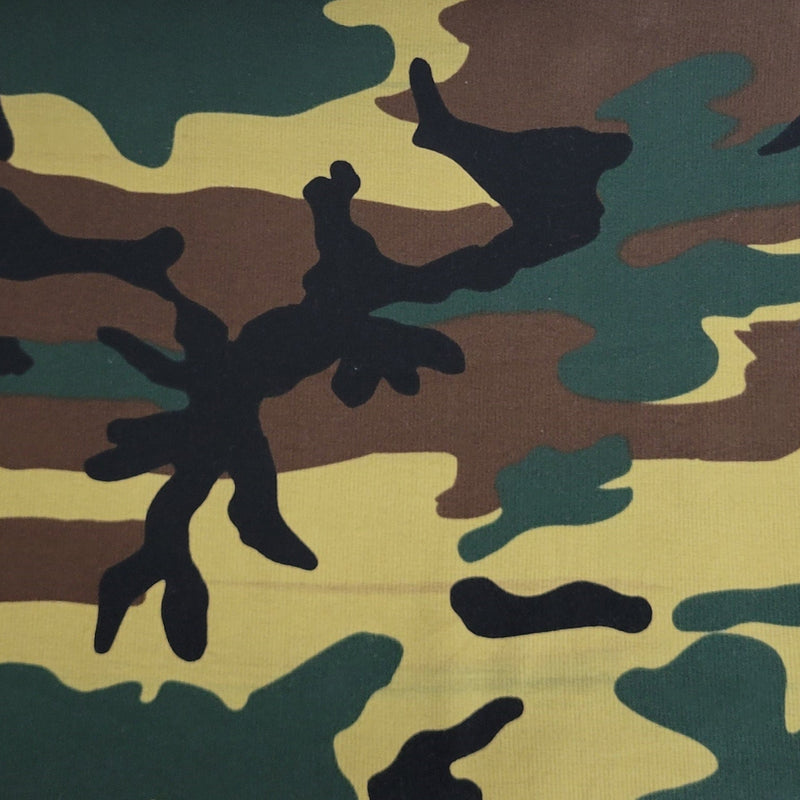 Rib Knit Cotton Spandex Camouflage Print