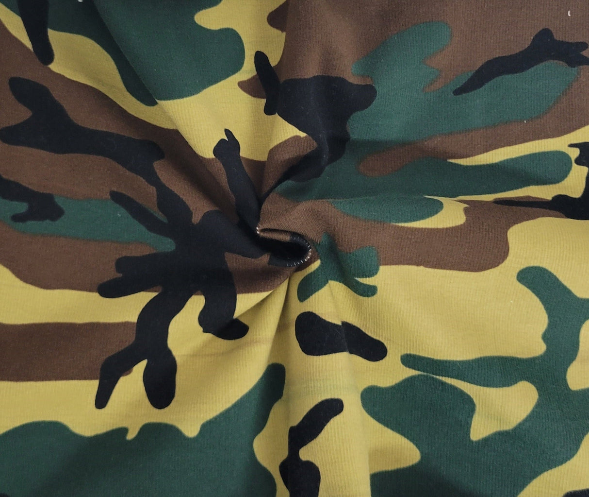Rib Knit Cotton Spandex Camouflage Print
